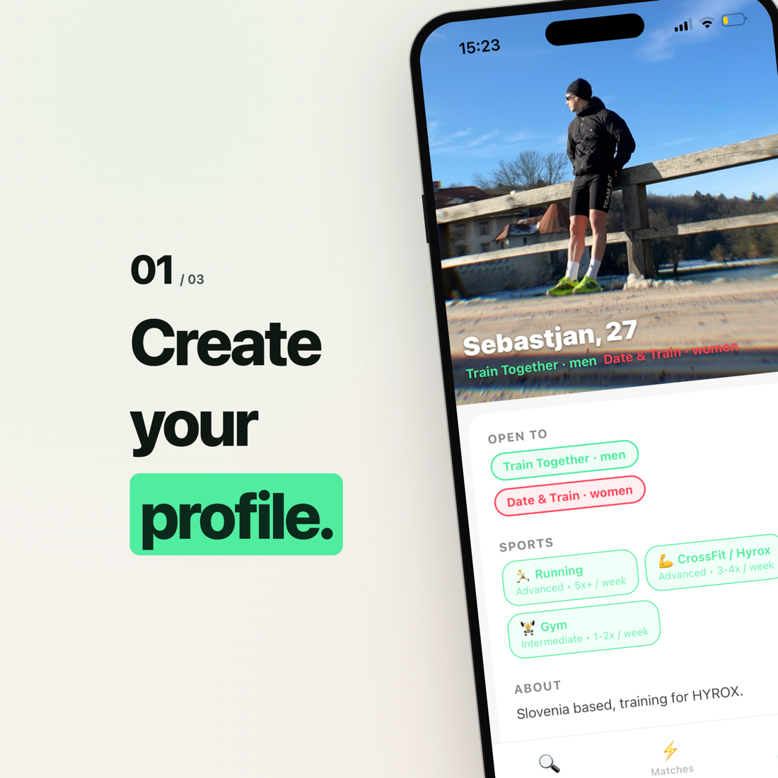 Create your athlete profile