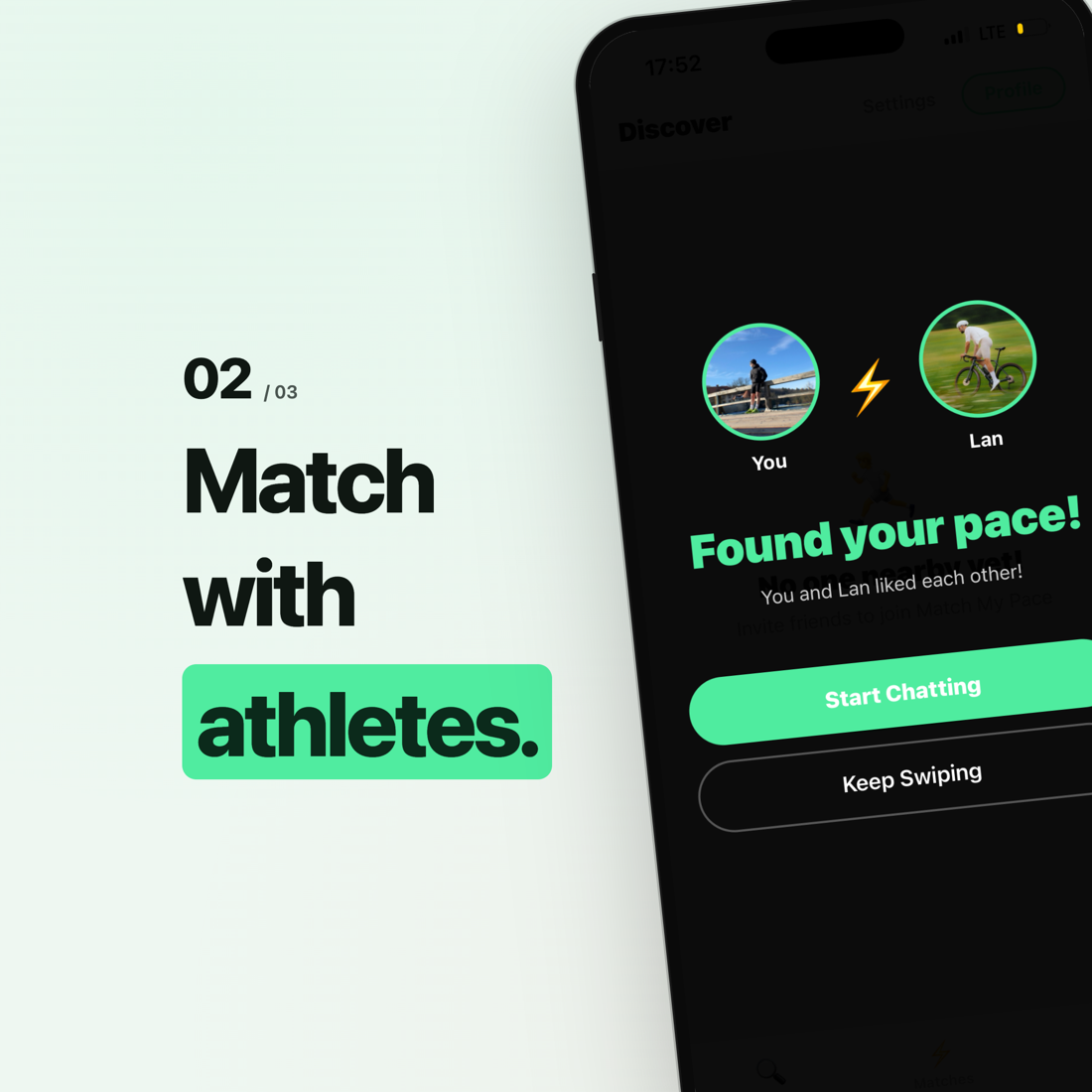Match with athletes